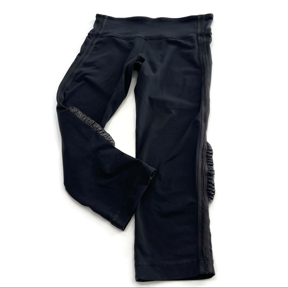 Lululemon Wunder Under Crop Ruffle Leggings Size 6 - Picture 9 of 11